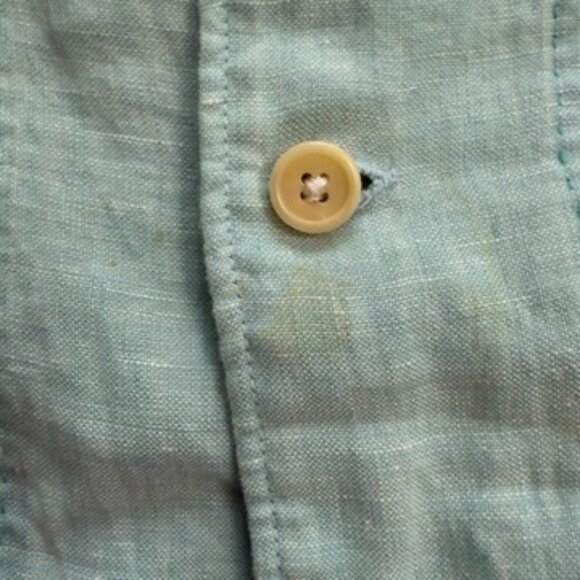 Tommy Bahama Light Teal 100% Linen Button-Up Shirt – Size Medium - Picture 5 of 10